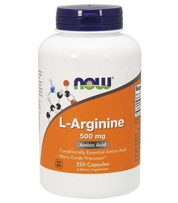 Now L-Arginine 500 mg, 250 kaps.