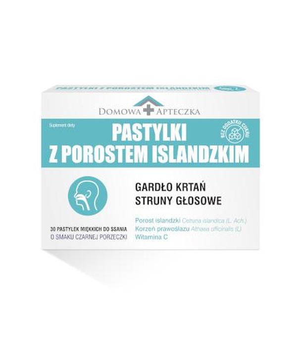 Domowa Apteczka Pastylki z Porostem Islandzkim, 30 pastylek miękkich do ssania