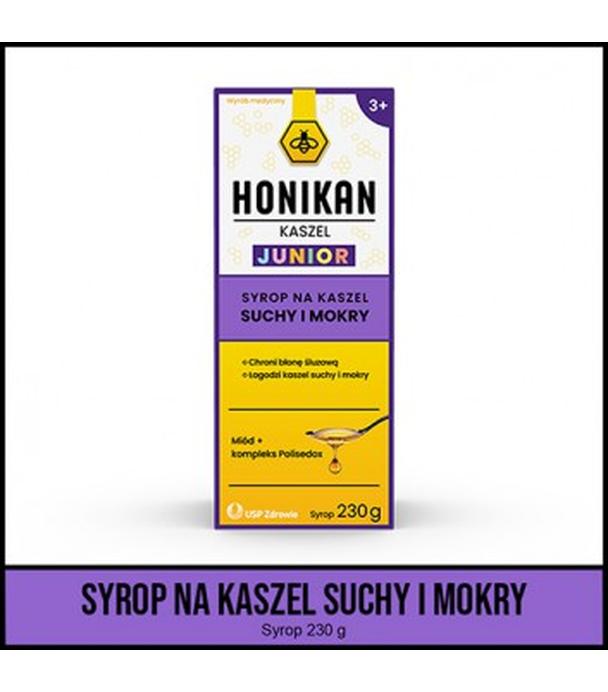 Honikan Kaszel Junior Syrop, 230 g, cena, opinie, wskazania
