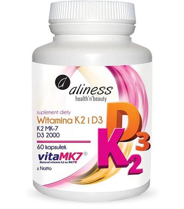 ALINESS Witamina K2 MK-7 100 µg z Natto + D3 - 60 kaps.