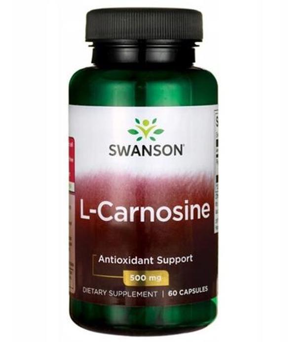 SWANSON L-Karnozyna 500 mg, 60 kaps., cena, wskazania, opinie - ważny do 2025-09-30