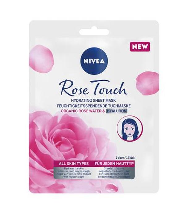 Nivea Rose Touch Maska intensywnie nawilżająca w płachcie, 1 sztuka