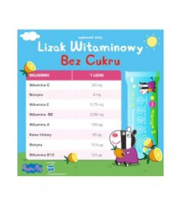 Lizak witaminowy bez cukru Peppa Pig, 1 sztuka