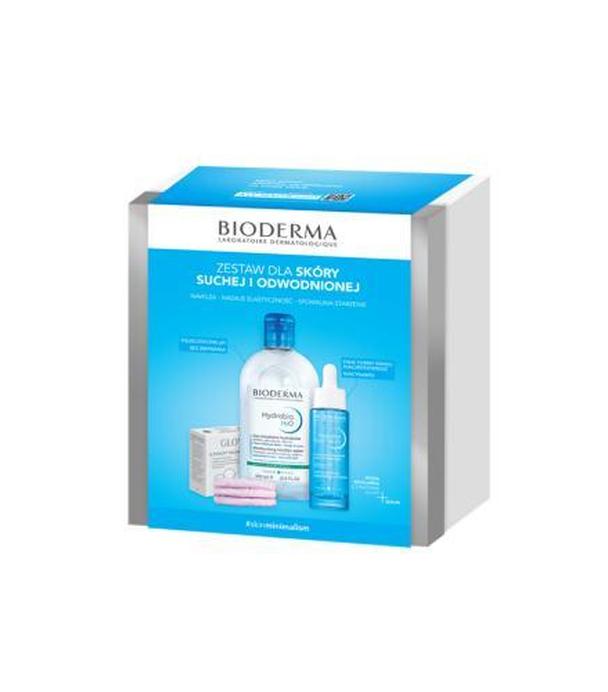 Bioderma Hydrabio Zestaw Xmass 2024 H2O Woda micelarna 500 ml + Hyalu+ Serum 30 ml + Płatki Glov puszyste płatki kosmetyczne 3 sztuki