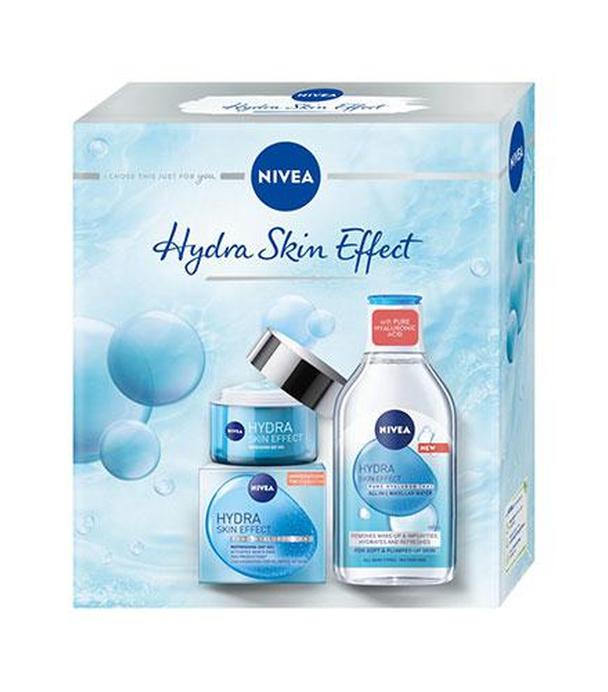 Nivea Hydra Skin Effect Zestaw Żel na dzień, 50 ml + Płyn micelarny, 400 ml, cena, opinie, skład