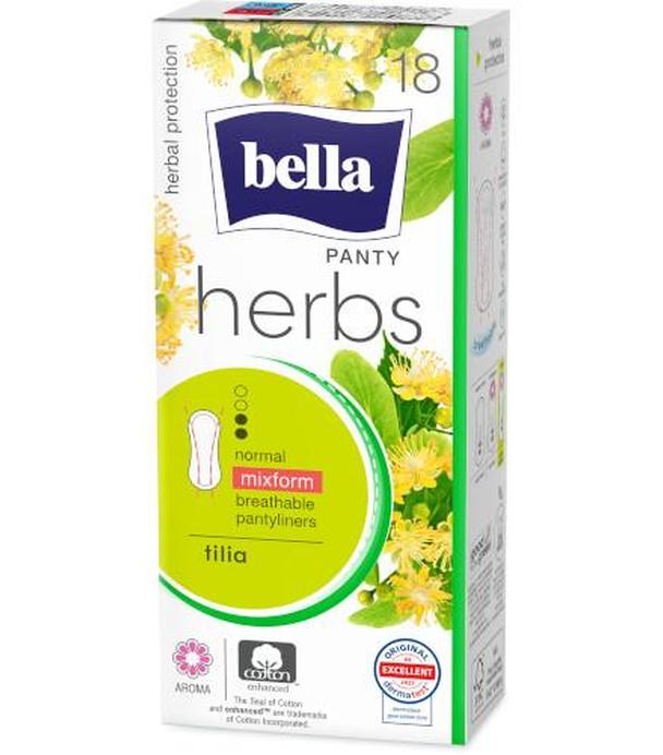 BELLA PANTY HERBS TILIA Wkładki higieniczne, 18 sztuk