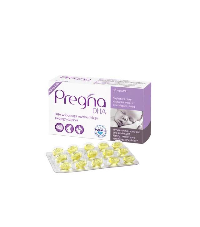 PREGNA DHA - 30 kaps. - rozwój mózgu dziecka - cena, opinie, wskazania