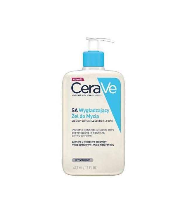 CeraVe SA Żel wygładzający do mycia dla skóry szorstkiej, 473 ml, cena, opinie, skład
