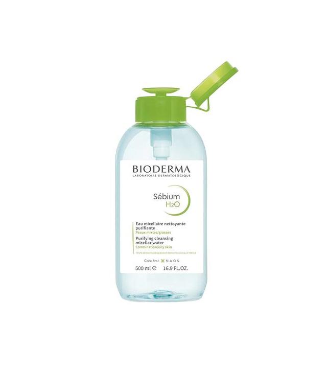 Bioderma Sebium H2O Antybakteryjna woda micelarna do oczyszczania twarzy i demakijażu z dozownikiem, 500 ml