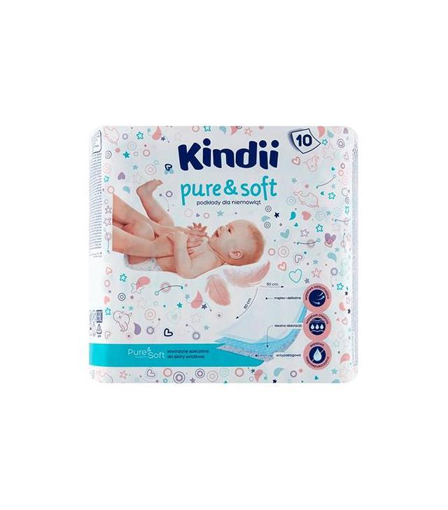 KINDII PURE&SOFT podkłady dla niemowląt 60x60 - 10 szt. - cena, opinie, właściwości