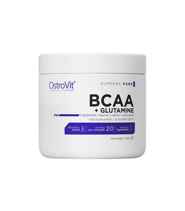 OstroVit Supreme Pure BCAA + Glutamine - 200 g - cena, opinie, składniki