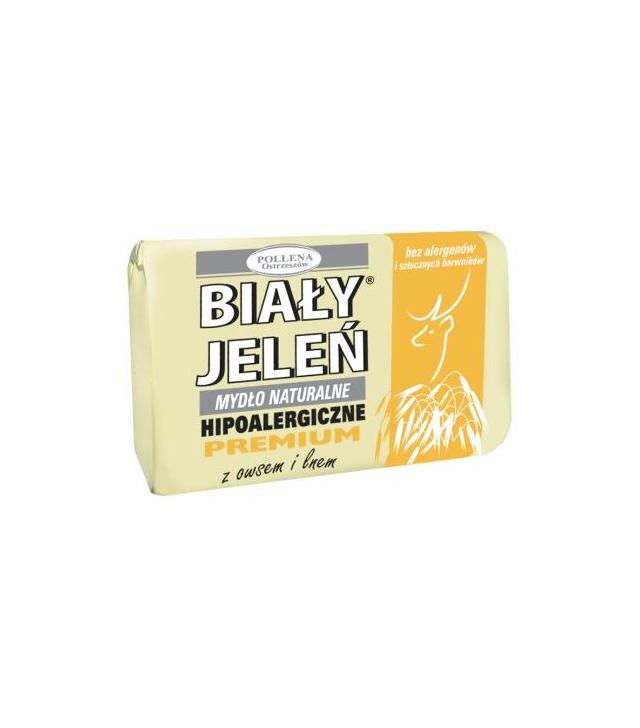BIAŁY JELEŃ Hipoalergiczne mydło naturalne PREMIUM z owsem i lnem - 100g