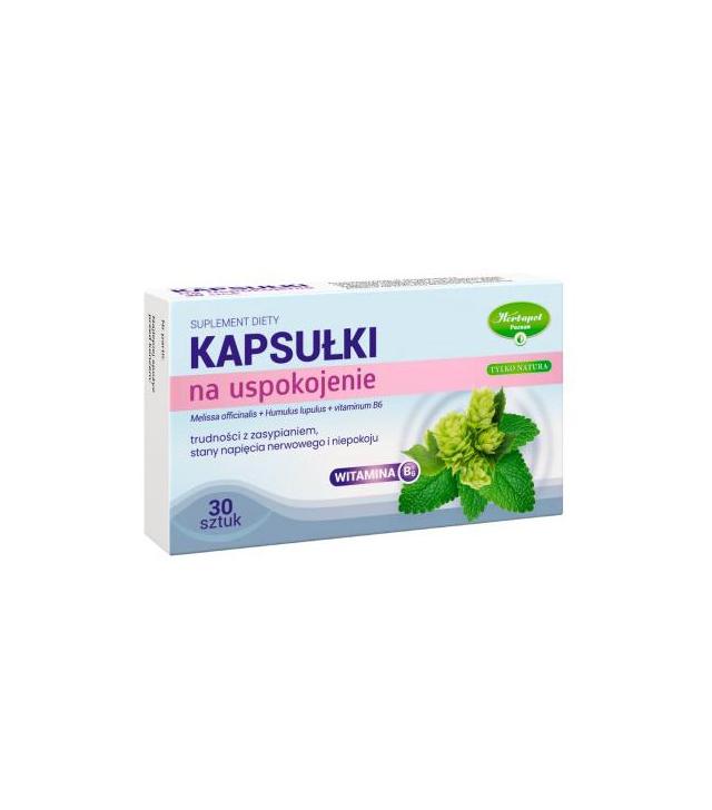 Kapsułki na uspokojenie, 30 szt. - cena, opinie, dawkowanie