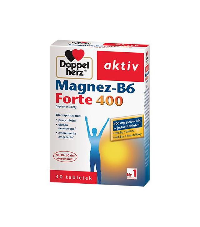 DOPPELHERZ AKTIV Magnez B6 Forte 400 mg, 30 tabletek