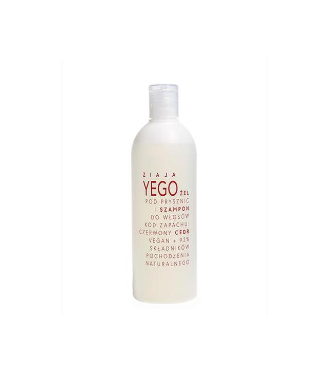 Ziaja Yego Żel pod prysznic i Szampon do włosów czerwony cedr, 400 ml, cena, opinie, stosowanie
