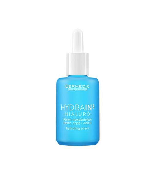 DERMEDIC HYDRAIN 3 HIALURO Serum nawadniające twarz, szyję i dekolt - 30 ml - cena, opinie, wskazania