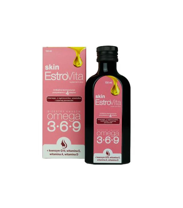 EstroVita Skin Omega 3-6-9, 150 ml, cena, opinie, składniki