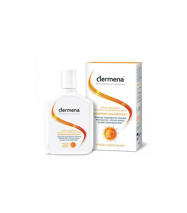 Dermena Sun Protect Szampon do włosów osłabionych narażonych na działanie słońca, 200 ml, cena, opinie, wskazania