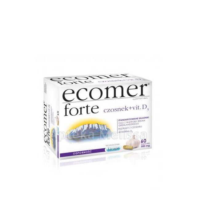 ECOMER FORTE Czosnek + wit. D3 - 60 kaps. Na odporność.