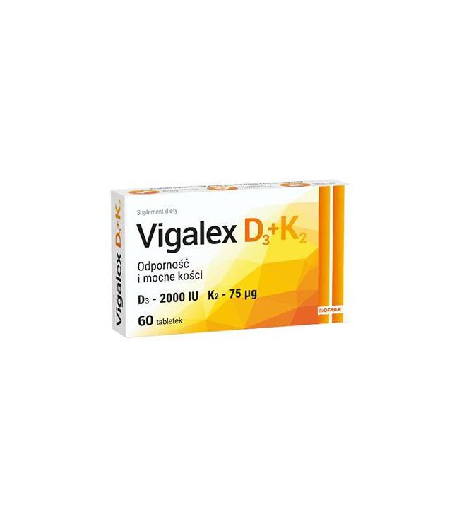 VIGALEX D3 + K2 - 60 tabl. - na mięśnie, kości i odporność - cena, dawkowanie, opinie