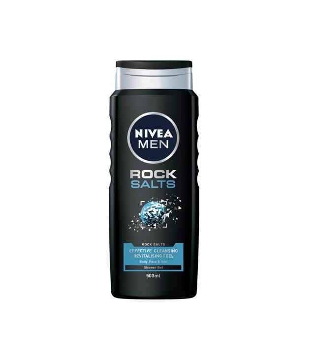 Nivea Men Rock Salts Żel pod prysznic do ciała, twarzy i włosów z solą kamienną - 500 ml - cena, opinie, właściwości