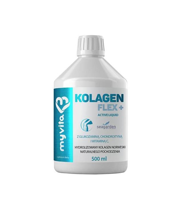 MyVita Kolagen Flex + Active Liquid, 500 ml, cena, wskazania, właściwości