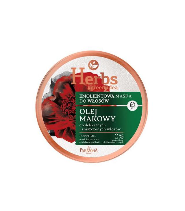 Farmona Herbs green_idea Emolientowa maska do włosów z oleju makowego - 250 ml - cena, opinie, stosowanie