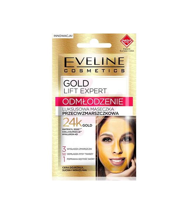 Eveline Gold Lift Expert Odmłodzenie Maseczka przeciwzmarszczkowa, 7 ml, cena, opinie, właściwości