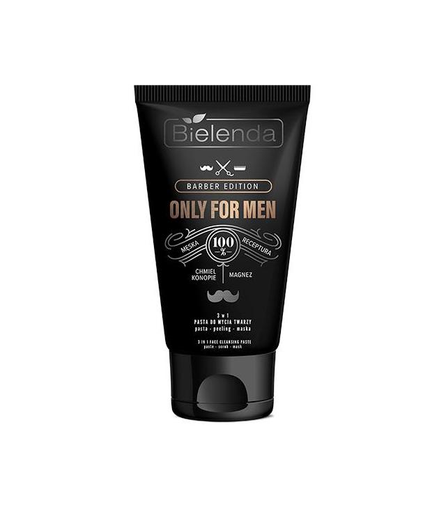 Bielenda Only For Men Barber Edition Pasta do mycia twarzy 3w1 pasta-peeling-maska, 150 g cena, opinie, właściwości