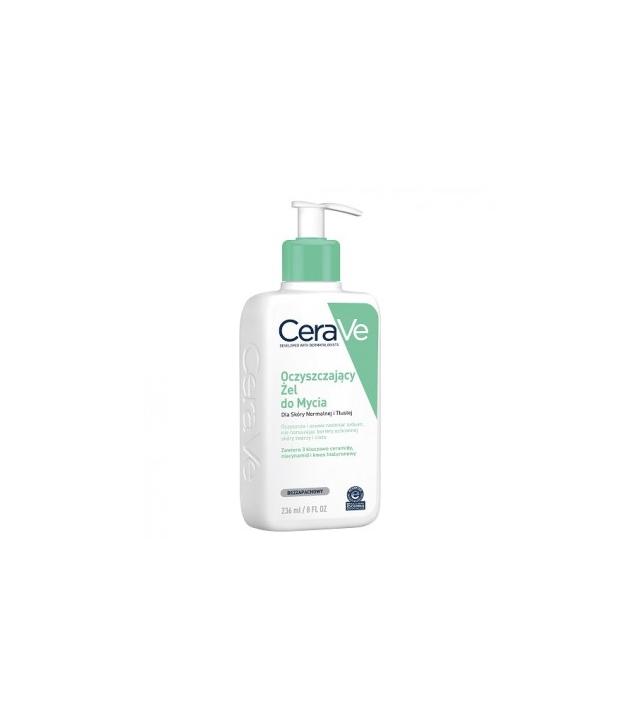 CERAVE Oczyszczający Żel do Mycia z ceramidami dla skóry normalnej i tłustej, 236 ml