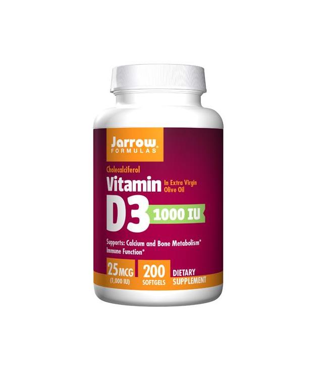 JARROW FORMULAS Vitamin D3 1000 IU - 200 kaps. - ważny do 2023-10-31