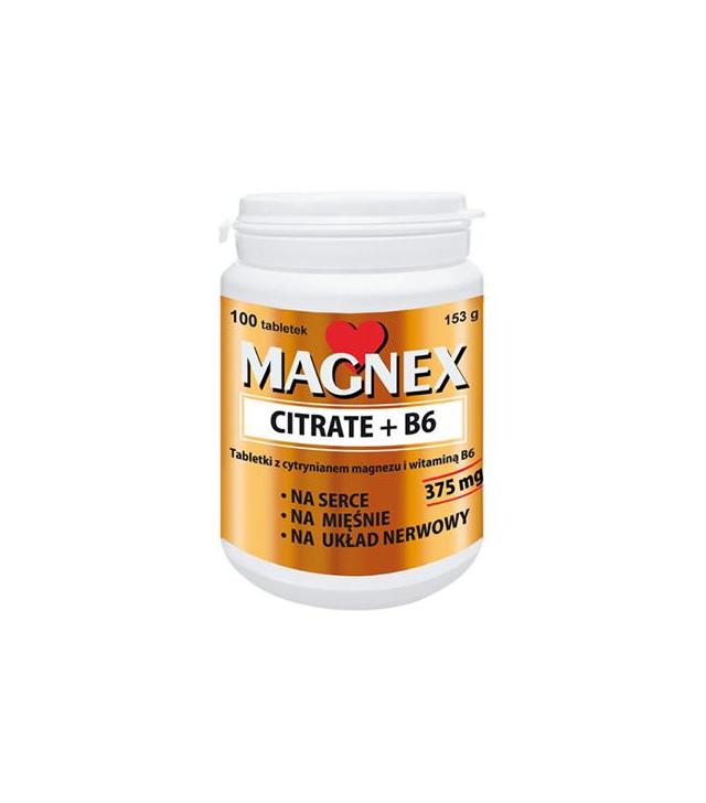 Magnex Citrate + B6 - 100 tabl. - cena, opinie, właściwości - ważny do 2023-10-31