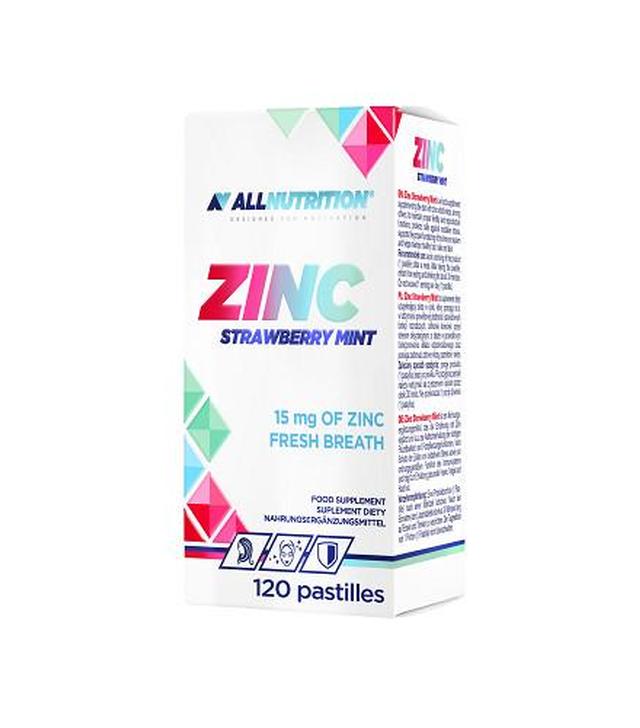 Allnutrition Zinc Strawberry Mint, 120 pastylek - ważny do 2025-09-01