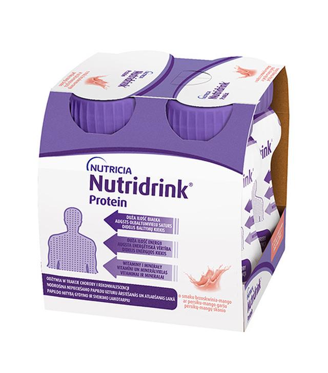 Nutridrink Protein, napój o smaku brzoskwinia-mango, 4 x 125 ml