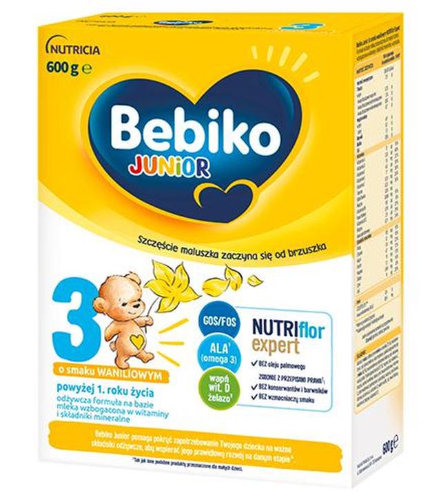 Bebiko Junior 3 Nutriflor Expert o smaku waniliowym, 600 g