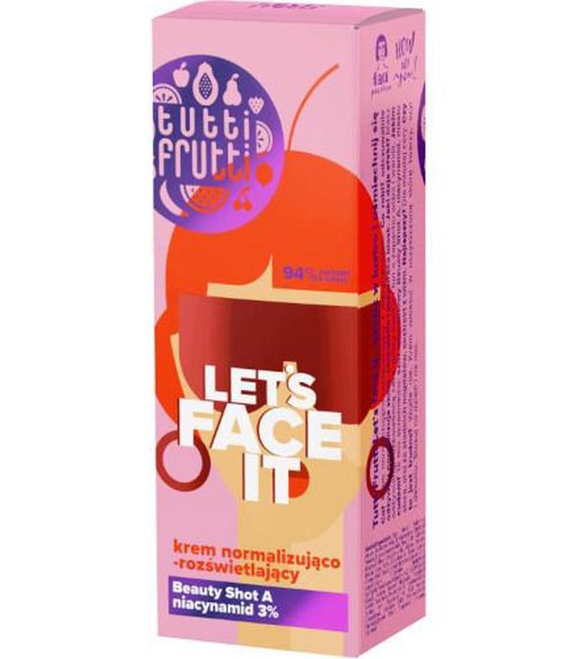Tutti Frutti Let's Face It krem normalizująco-rozświetlający z niacynamidem 3% + Beauty Shot A 50 ml
