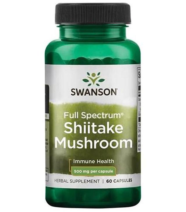 SWANSON Shiitake(Shitake) Mushroom 500 mg, 60 kapsułek
