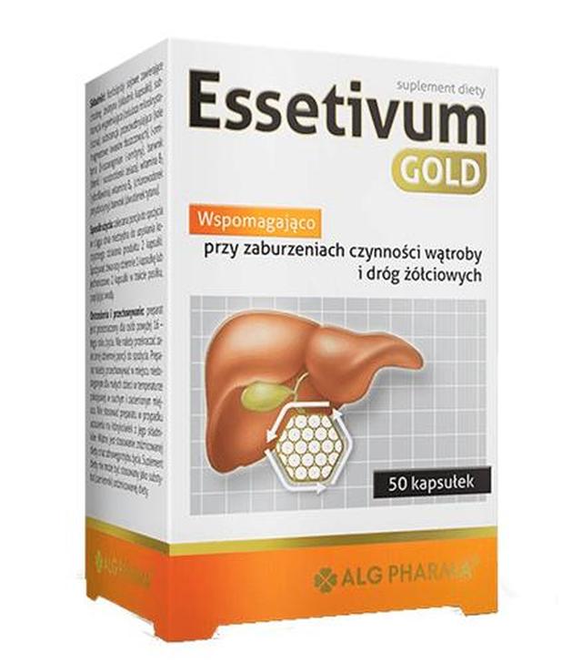 ESSETIVUM GOLD, 50 kaps. Na zdrową wątrobę  - cena, opinie, właściwości