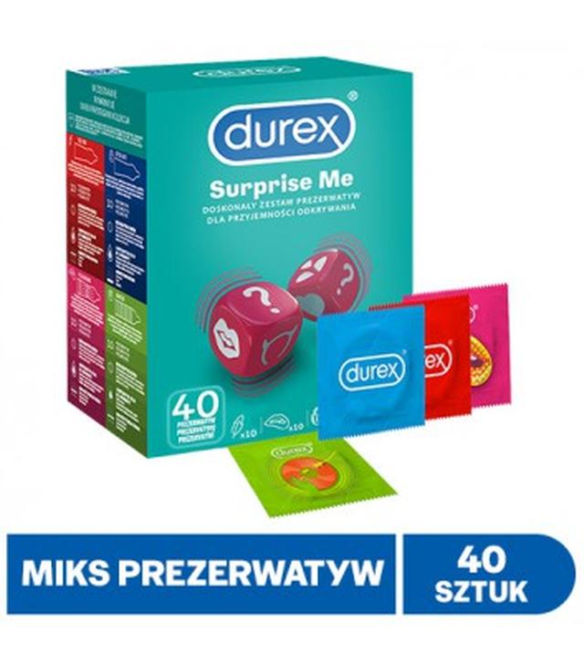 Durex Surprise Me Variety Zestaw prezerwatyw, 40 sztuk