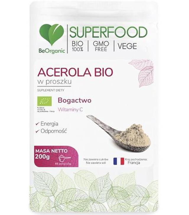 BeOrganic Superfood  Acerola BIO w proszku, 42 g, cena, opinie, wskazania