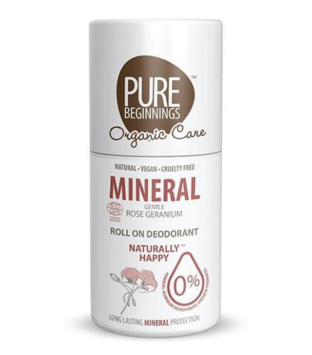 Pure Beginnings Organic Care, Dezodorant w kulce Mineral z nutą różanego geranium i lawendy, 75 ml