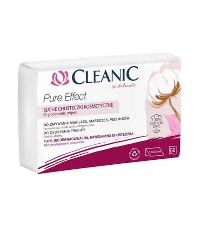 Cleanic Pure Effect Suche Chusteczki kosmetyczne, 50 szt. cena, opinie, właściwości