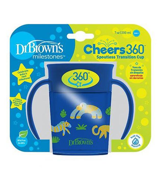 DR BROWN'S CHEERS 360 Kubek niekapek, kolor niebieski - 200 ml - cena i opis