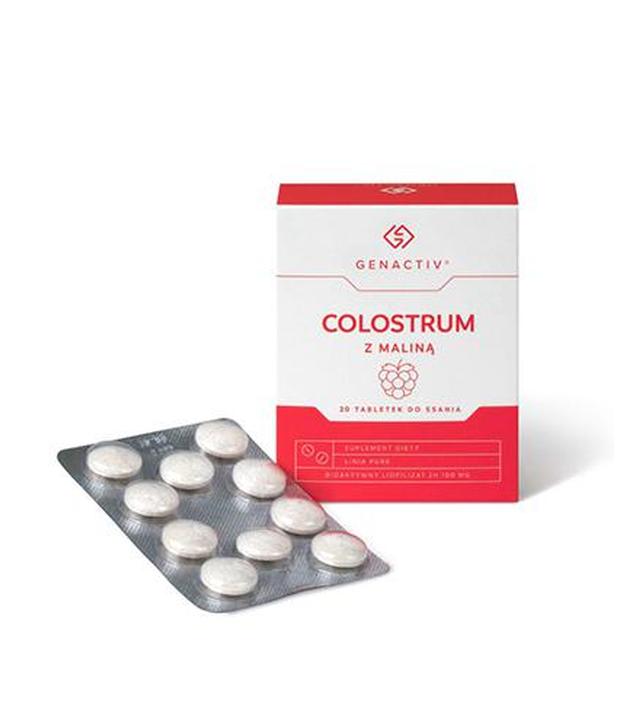 Colostrum z maliną Genactiv (Colostrigen Tabs), 20 tabletek do ssania