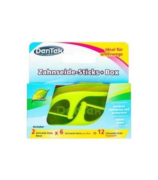 Dentek, On-The-Go, Niciowykałaczki w etui podróżnym, 12 sztuk niciowykałaczki + 2 etui