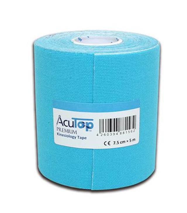 AcuTop Premium Kinesiology Tape 7,5 cm x 5 m niebieski, 1 szt., cena, wskazania, właściwości