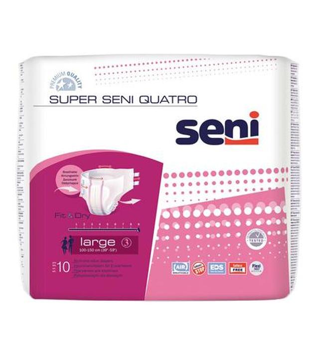 Super Seni Quatro Large 3 Pieluchomajtki dla dorosłych - 10 szt. - cena, opinie, właściwości