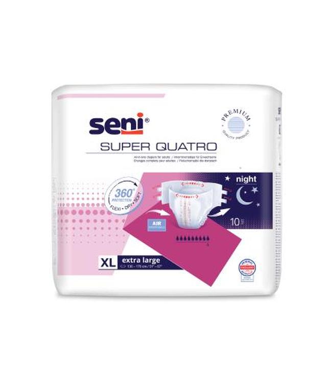 Super Seni Quatro Extra Large 4 Pieluchomajtki dla dorosłych, 10 sztuk