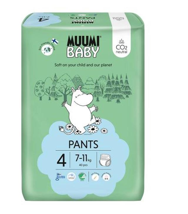 Muumi Baby Pants eko pieluchomajtki 4 Maxi 7-11 kg, 40 sztuk