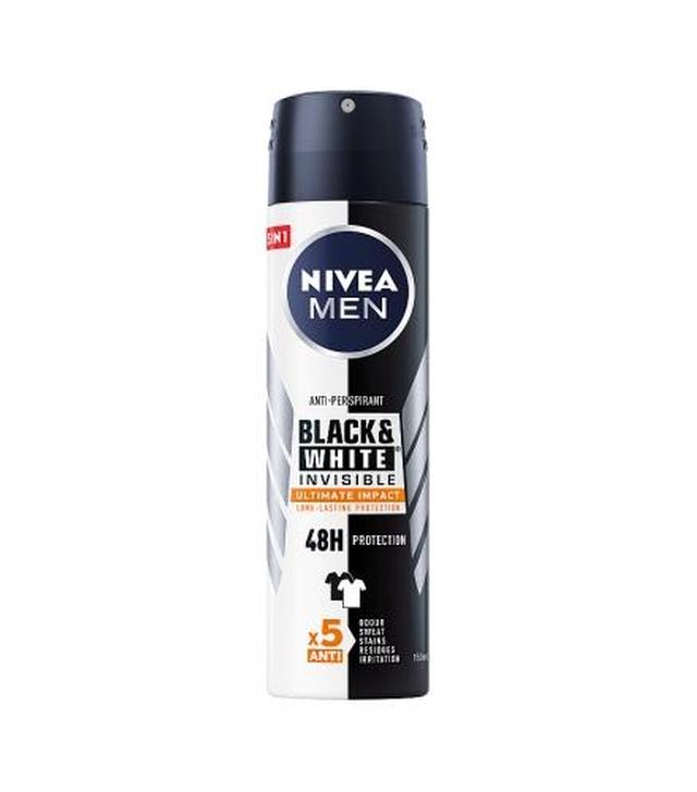 Nivea Men Black & White Invisible Ultimate Impact Antyperspirant 48h - 150 ml - cena, opinie, właściwości